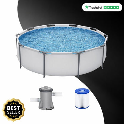 Round Above Ground Outdoor Swimming Pool with Pump |10'x30\"